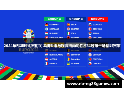 2024年欧洲杯比赛时间详细安排与观赛指南助你不错过每一场精彩赛事